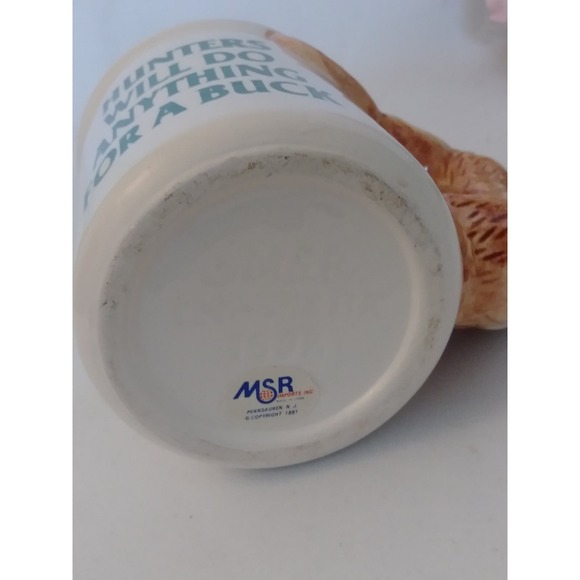 Vtg Buck Deer Mug Hunters Will Do Anything For a Buck Hunting Mug (shelf) - Picture 8 of 8